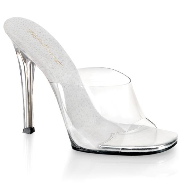 Sale GALA-01 Fabulicious high heels slide transparent with leather insole 40