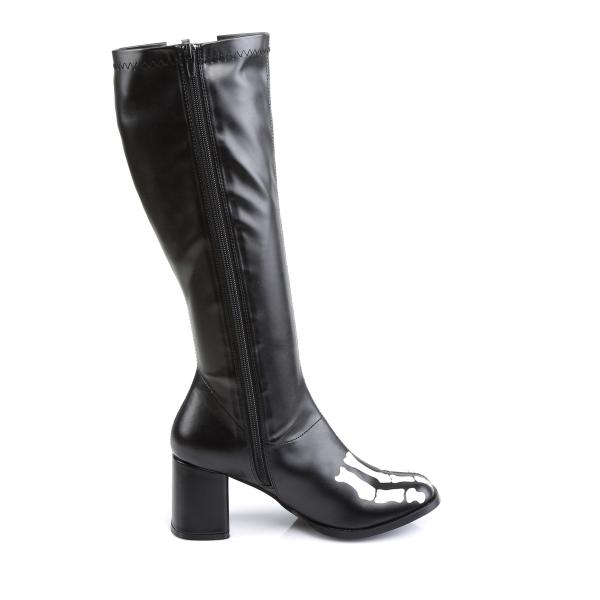 GOGO-300XRAY Funtasma Damen Stretchstiefel Boots schwarz matt weiß Röntgenprint