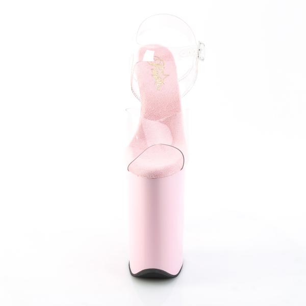 Sale INFINITY-908 Pleaser vegan high heels platform ankle strap sandal clear baby pink 39