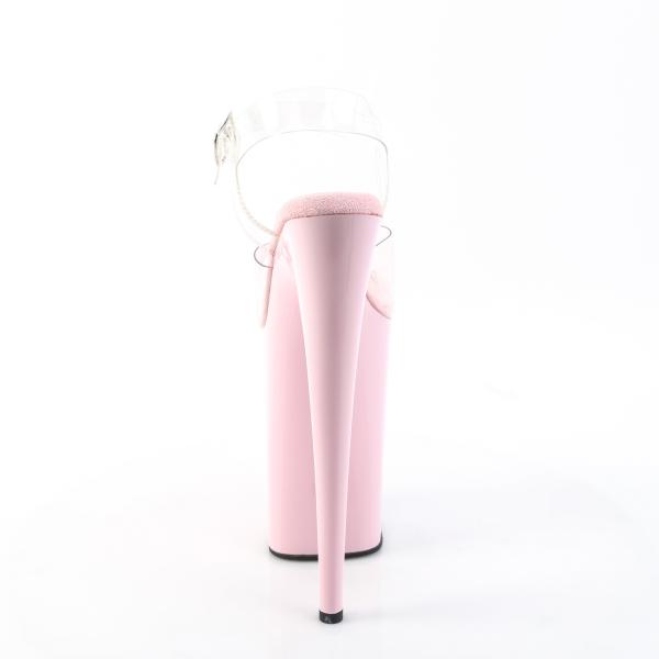 Sale INFINITY-908 Pleaser vegan high heels platform ankle strap sandal clear baby pink 39