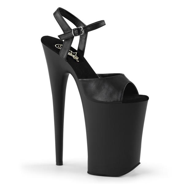 INFINITY-909 Pleaser sexy ankle strap platform sandal black matte