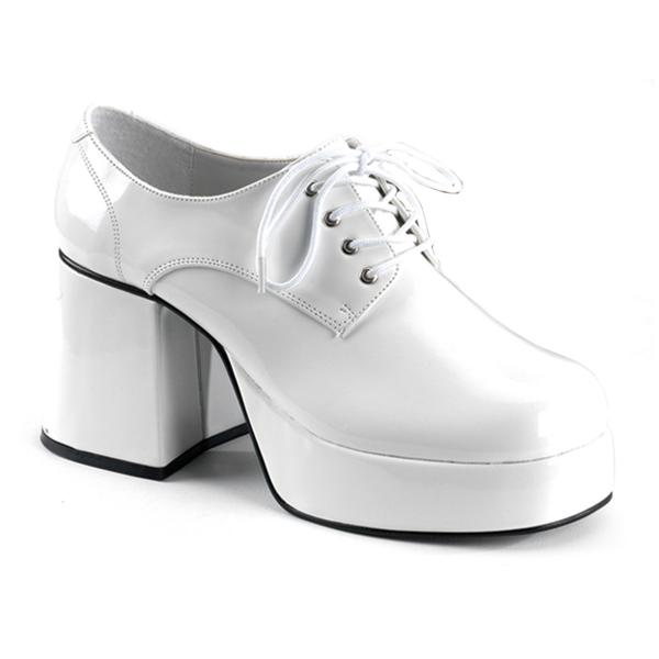 Sale JAZZ-02 Funtasma Herren Disco Blockabsatz Schuhe weiß Lack Größe 46-47