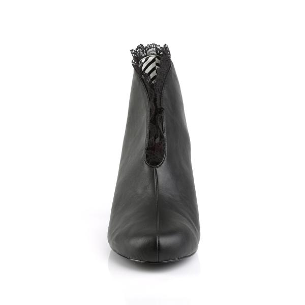 Sale JENNA-105 Pleaser Damen Schlüpf Stiefeletten spitze schwarz Lederoptik 43