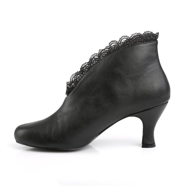 Sale JENNA-105 Pleaser Damen Schlüpf Stiefeletten spitze schwarz Lederoptik 43