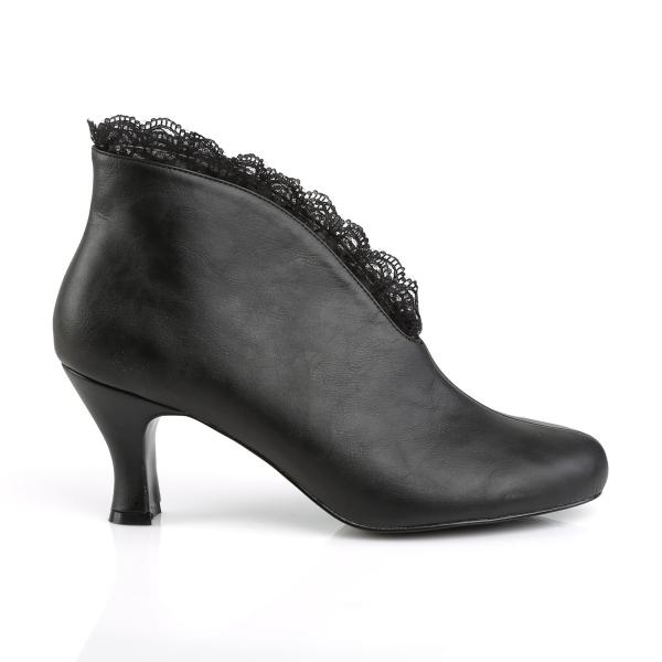 Sale JENNA-105 Pleaser Damen Schlüpf Stiefeletten spitze schwarz Lederoptik 43