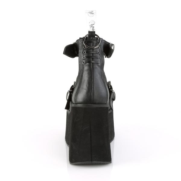 Sale KERA-12 DemoniaCult Platauschuhe schwarz Doppelriemchen Spikes Metallplatte 42