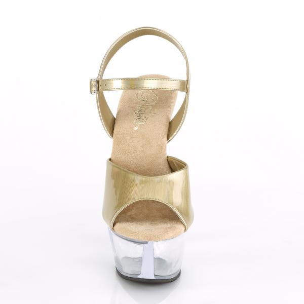 KISS-209BHG Pleaser High-Heels Plateausandaletten champagner Hologramm klar