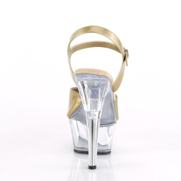 KISS-209BHG Pleaser High-Heels Plateausandaletten champagner Hologramm klar