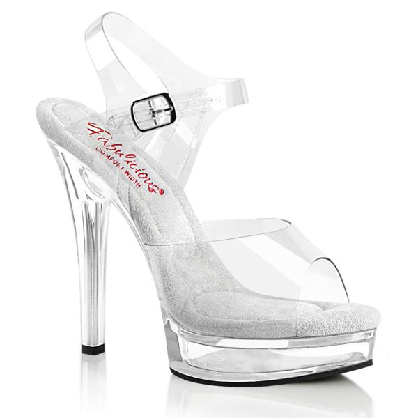 MAJESTY-508 Fabulicious platform ankle strap sandal comfort width clear