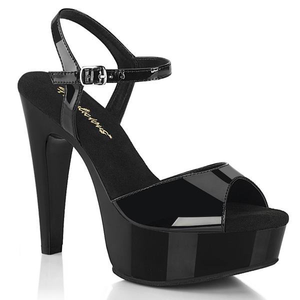 MARTINI-509 Fabulicious vegan ladies high heels ankle strap sandal black patent