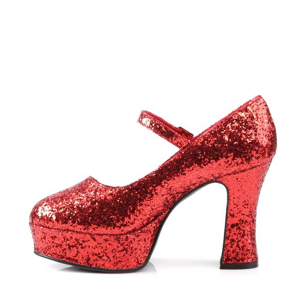 Sale MARYJANE-50G chice Funtasma High-Heels Damen Plateau Riemchenpumps rot Glitter 40