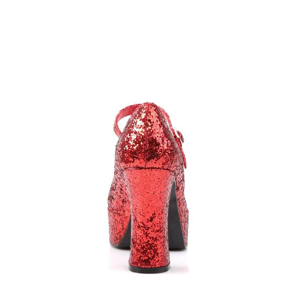 Sale MARYJANE-50G chice Funtasma High-Heels Damen Plateau Riemchenpumps rot Glitter 40