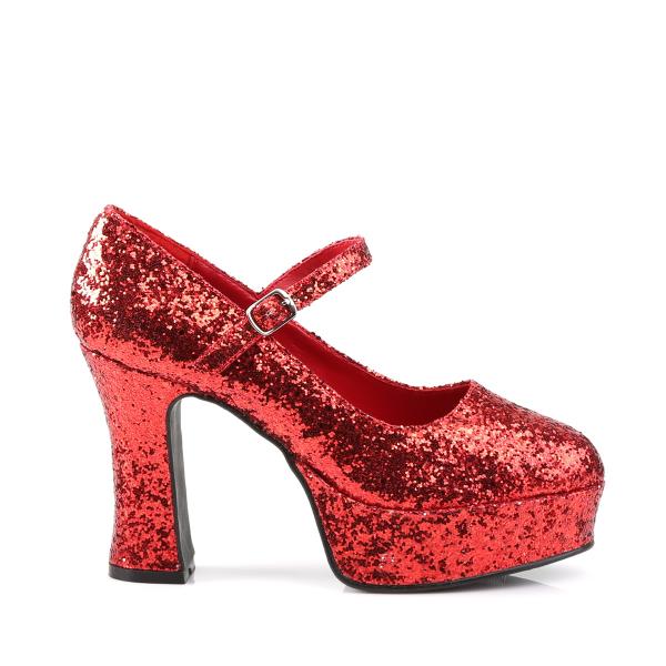 Sale MARYJANE-50G chice Funtasma High-Heels Damen Plateau Riemchenpumps rot Glitter 40