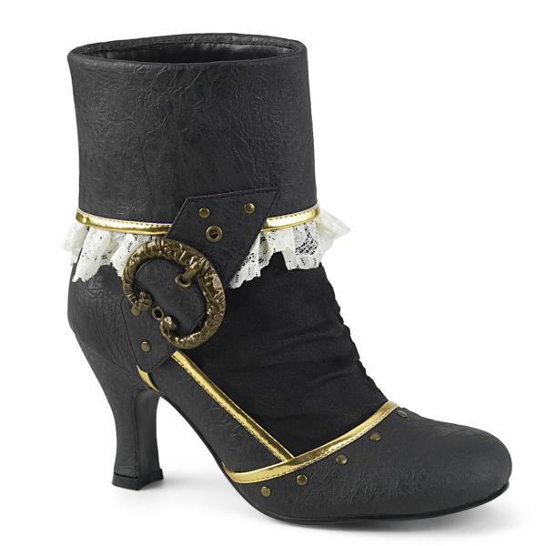 MATEY-115 Funtasma Stiefeletten distressed Lederoptik schwarz gold Dekor