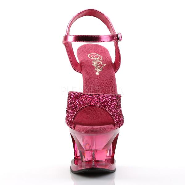 Sale MOON-710GT Pleaser high heels sandal cut-out platform glitter hot pink tinted 38