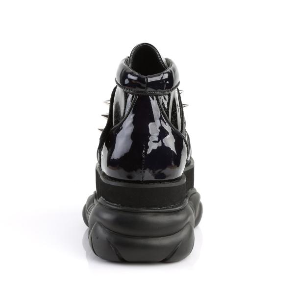 Sale NEPTUNE-100 DemoniaCult platform lace-up shoe black silver glitter uv reactive 41