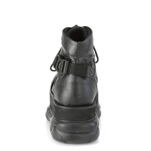 Sale NEPTUNE-181 DemoniaCult vegane Damen Plateau Stiefelette schwarz Lederoptik 36