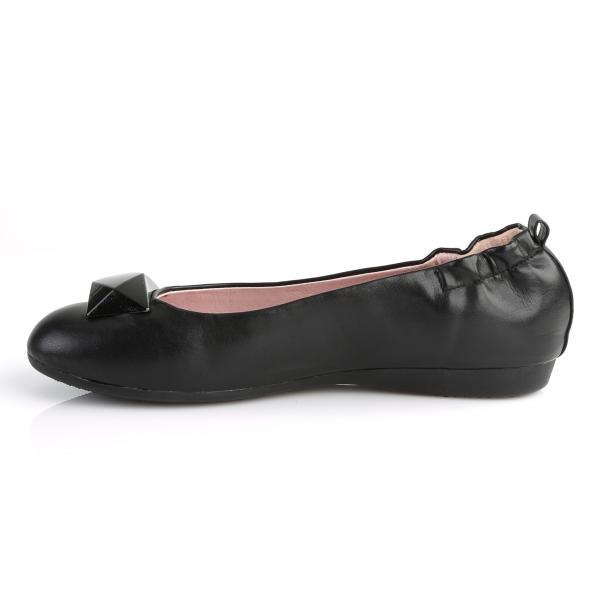 Sale OLIVE-08 Pin Up Couture Damen Ballerinas elastische Ferse schwarz Lederoptik 38