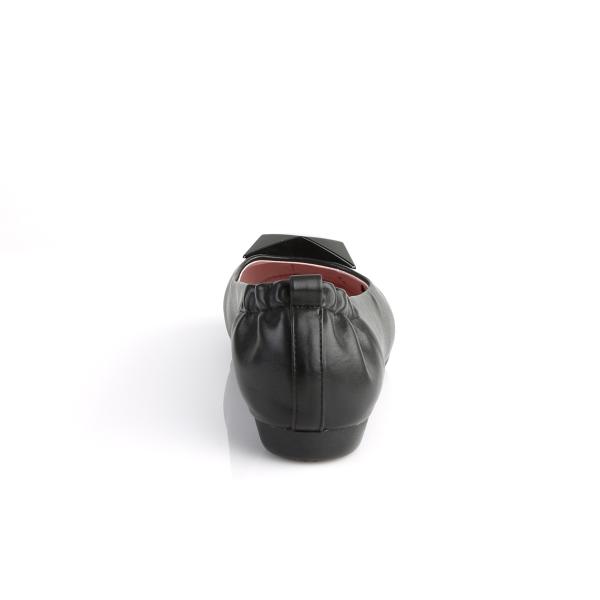 Sale OLIVE-08 Pin Up Couture Damen Ballerinas elastische Ferse schwarz Lederoptik 38