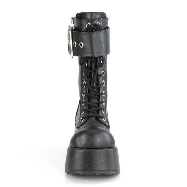 Sale PETROL-150 vegane DemoniaCult Unisex Keilplateau Stiefel schwarz Lederlook Zierzipper 42