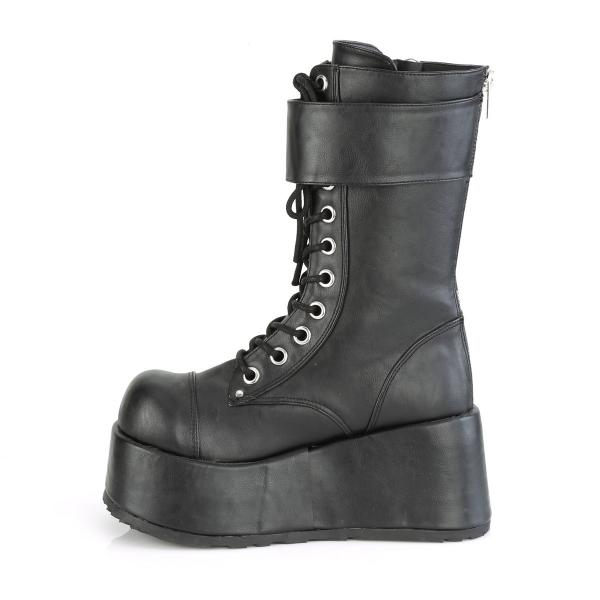 Sale PETROL-150 DemoniaCult wedge platform boots black vegan leather ornamental zipper 42