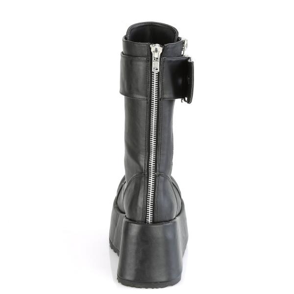 Sale PETROL-150 DemoniaCult Damen Keilplateau Stiefel schwarz Lederlook Zipper 40