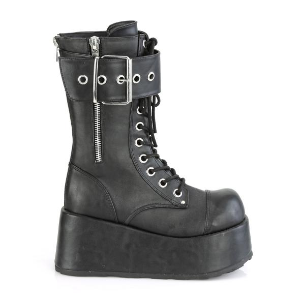 Sale PETROL-150 vegane DemoniaCult Unisex Keilplateau Stiefel schwarz Lederlook Zierzipper 42