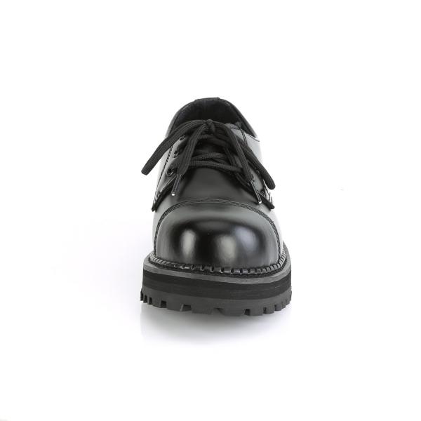 Sale RIOT-03 DemoniaCult klassische Herren Schnürschuhe schwarz Echtleder 43