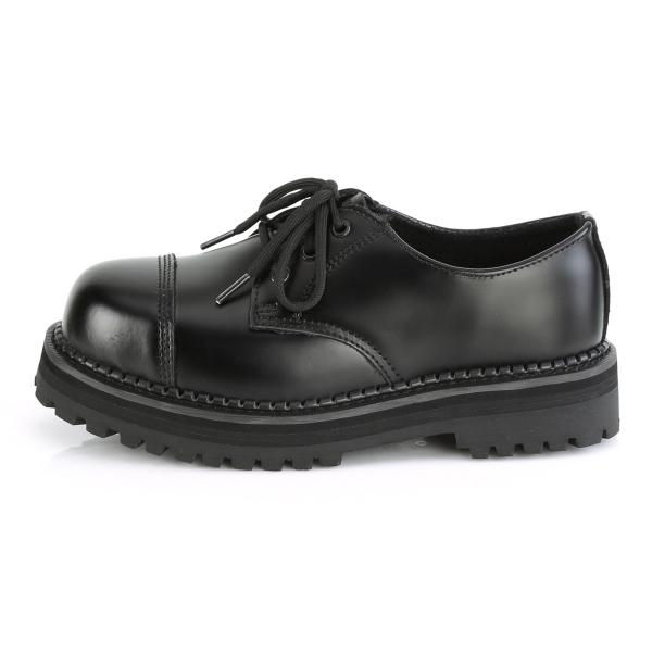 Sale RIOT-03 DemoniaCult klassische Herren Schnürschuhe schwarz Echtleder 43