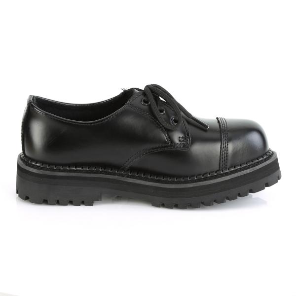 Sale RIOT-03 DemoniaCult klassische Herren Schnürschuhe schwarz Echtleder 43