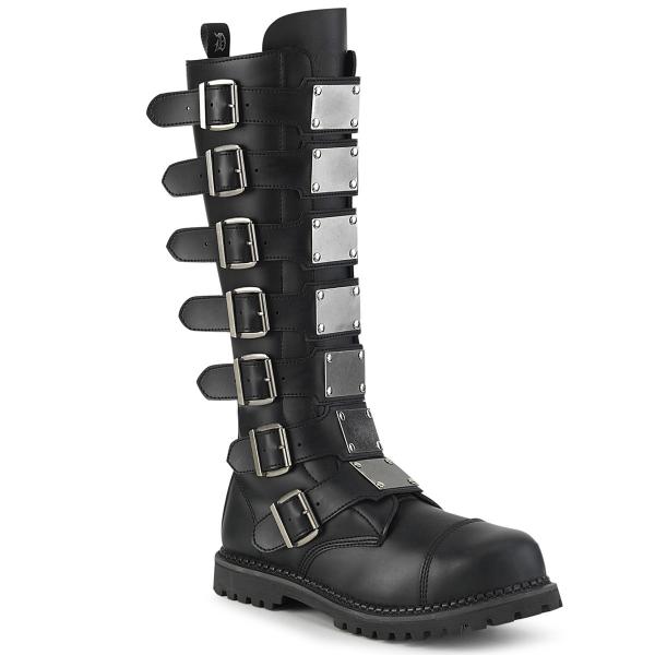 Sale RIOT-21MP DemoniaCult vegan unisex men women steel toe knee boot black matte 40