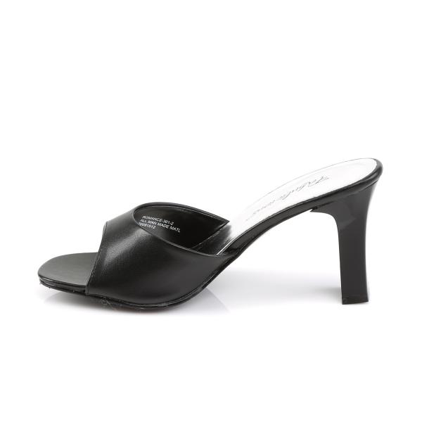 Sale ROMANCE-301-2 Fabulicious Damen Pantoletten schwarz matt mit rechteckigen Absatz 36