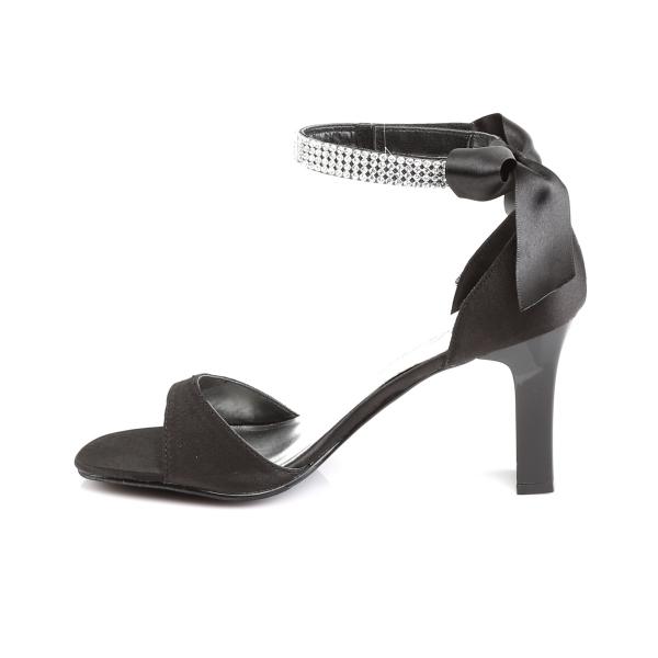Sale ROMANCE-372 chice Pleaser Pink Label Damen Riemchen-Sandaletten schwarz Satin Strass 40