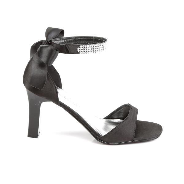 Sale ROMANCE-372 chice Pleaser Pink Label Damen Riemchen-Sandaletten schwarz Satin Strass 40