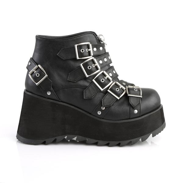 Sale SCENE-30 DemoniaCult Damen Plateau Stiefeletten Totenkopf Schnallen schwarz matt 39