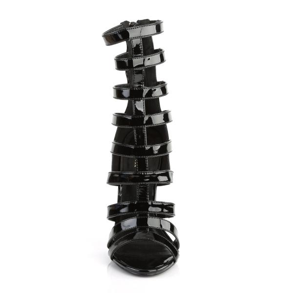 Sale SEXY-52 Pleaser Stilettoabsatz High-Heels Multiriemchen Käfig Sandaletten schwarz Lack 39