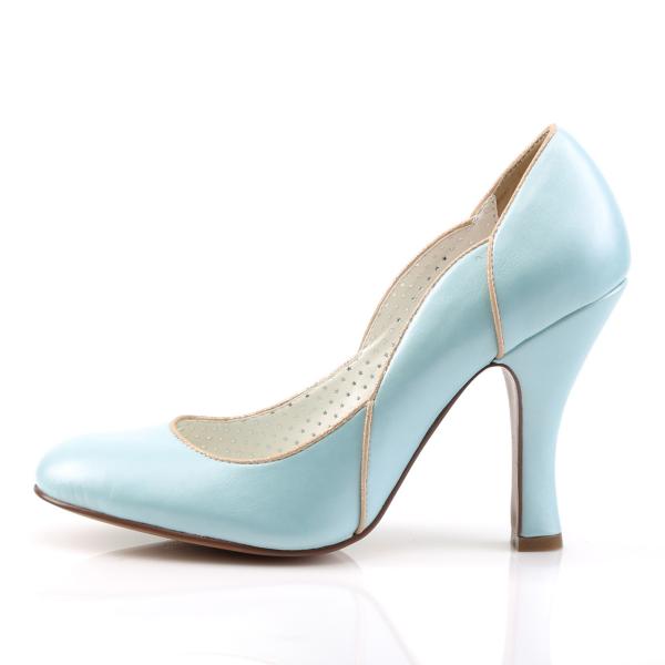 Sale SMITTEN-04 Pin Up Couture High Heels Pump Bubikragen babyblau Lederoptik 38