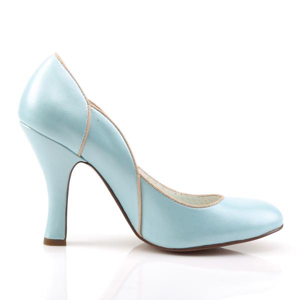 Sale SMITTEN-04 Pin Up Couture High Heels Pump Bubikragen babyblau Lederoptik 38