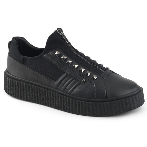 Sale SNEEKER-125 DemoniaCult Damen Schuhe Sneaker schwarz Canvas Lederlook 37