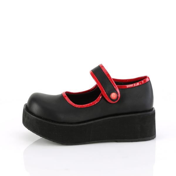 Sale SPRITE-01 DemoniaCult Damen Plateau Riemen Schuhe schwarz Lederoptik 40