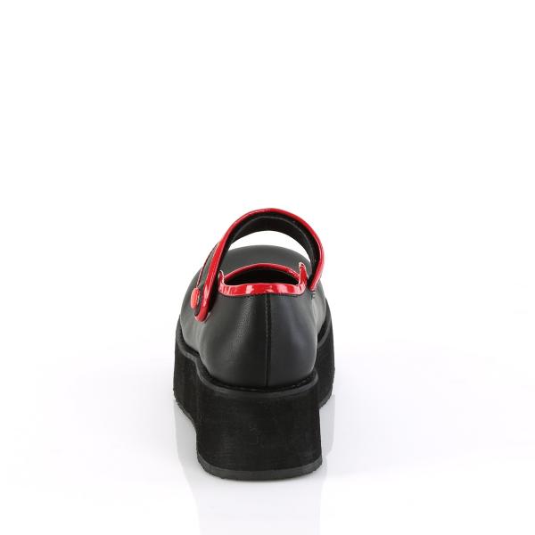 Sale SPRITE-01 DemoniaCult Damen Plateau Riemen Schuhe schwarz Lederoptik 40