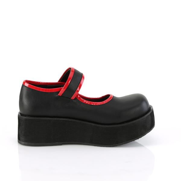 Sale SPRITE-01 DemoniaCult Damen Plateau Riemen Schuhe schwarz Lederoptik 40