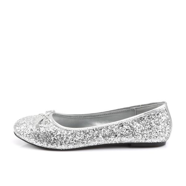 Sale STAR-16G Funtasma Damen Disco Ballerina Lack Schleife silber Glitter 41