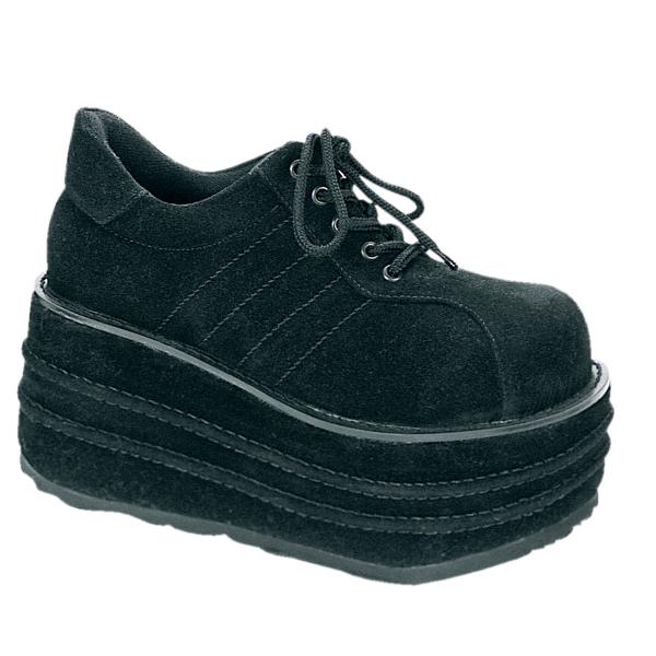 Sale TEMPO-08 DemoniaCult Damen Herren Plateau Schuhe Sneaker schwarz Samt Wildlederimitat 40