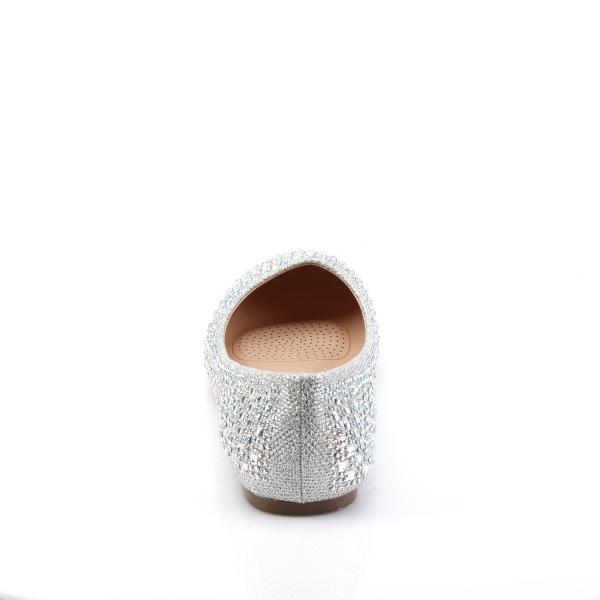 Sale TREAT-06 Fabulicious Damen Ballerina Schuhe Strasssteinchen silber Glitter Gewebe 40