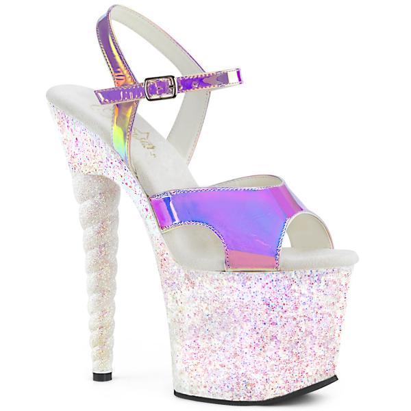 UNICORN-711LG Pleaser high heels platform sandal unicorn heel purple opal multi glitter