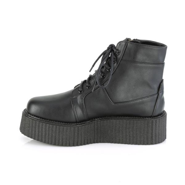 Sale V-CREEPER-571 DemoniaCult Damen Plateau Schnürstiefeletten schwarz Lederoptik 39