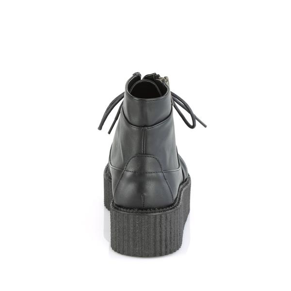 Sale V-CREEPER-571 DemoniaCult Damen Plateau Schnürstiefeletten schwarz Lederoptik 39