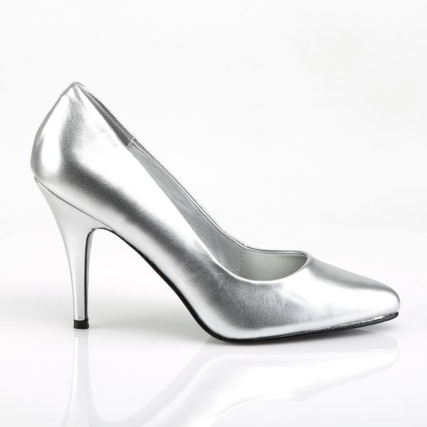 Sale VANITY-420 Pleaser high heels classic pump silver vegan leather 40