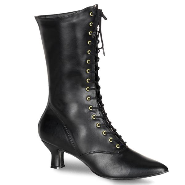Sale VICTORIAN-120 viktorianische Funtasma Stiefeletten schwarz mit Schnürung vorn 37